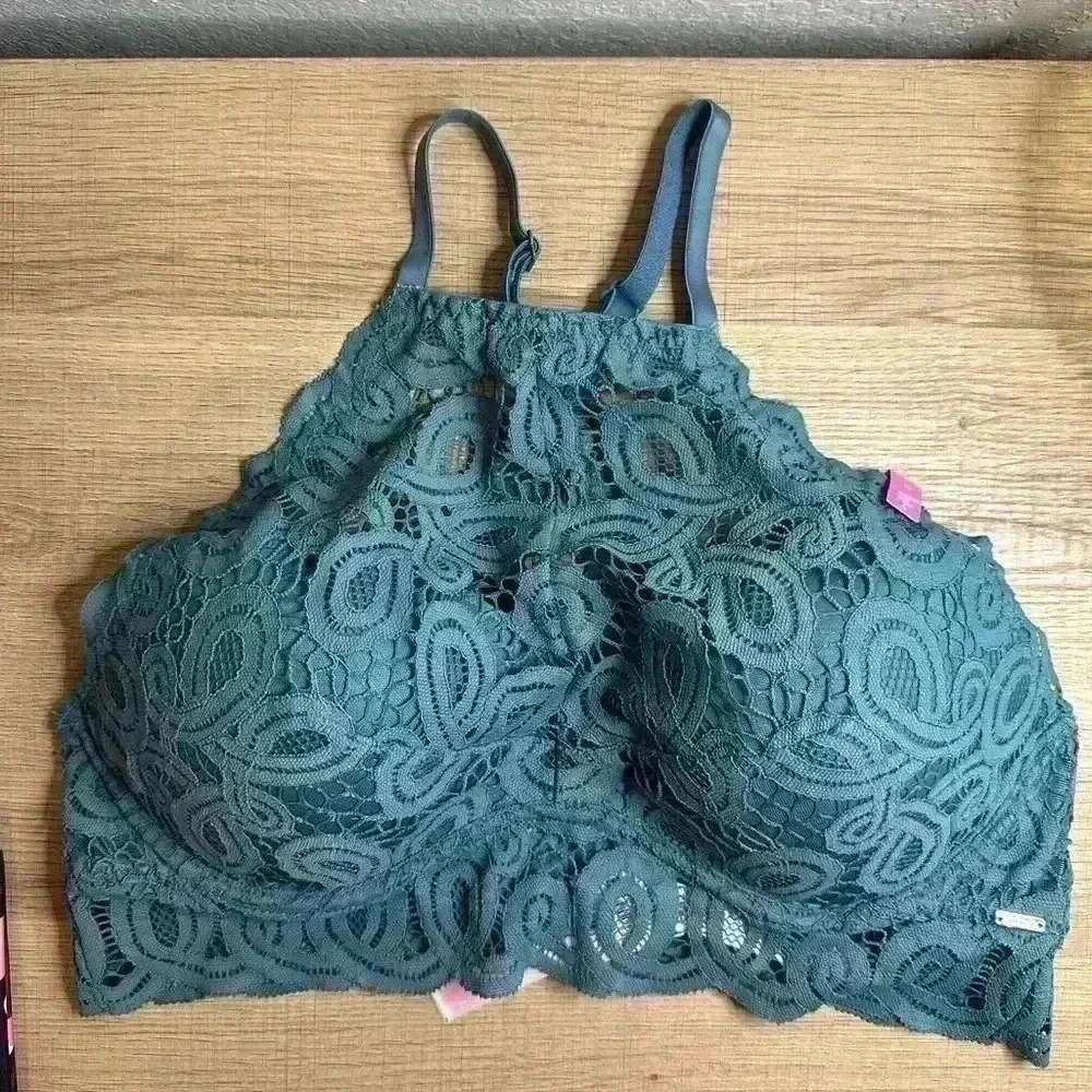 Pink Victoria Secret BRALETTE PUSH-UP Racerback Lace sz M
